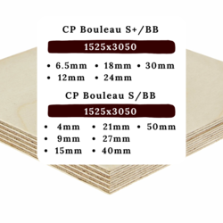 CP BOULEAU S+/BB 18MM 1525 X 3050 COLLAGE EXTERIEUR CLASSE 3